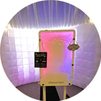 Back view of the Inflatable Photo Booth Set Up in Derby for a Wedding