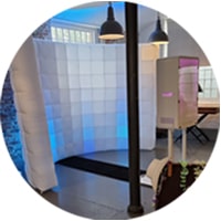 The LED Inflatable Photo Booth set up for an even in Leicester